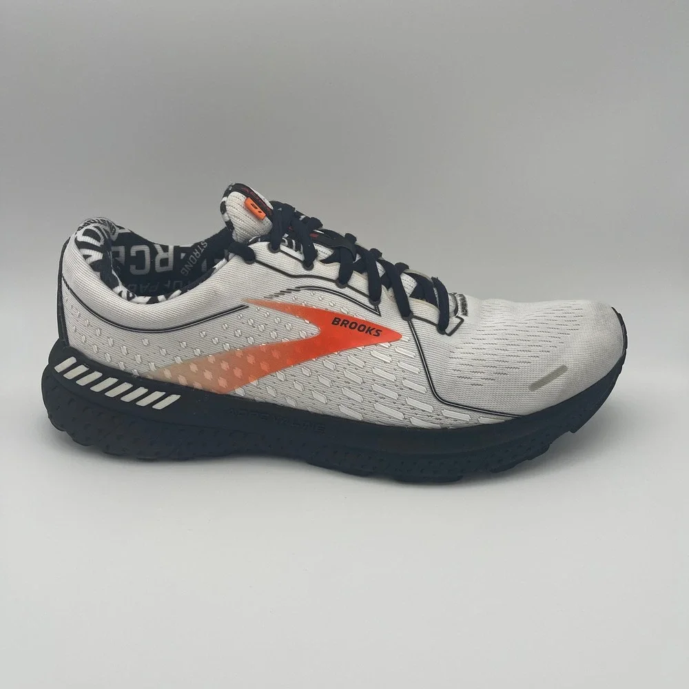 Brooks Mens 11 White Adrenaline GTS 21 Firefighter Running Shoes